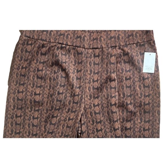 INTEMPO Women's Plus Size Fitted Scuba Dress Pants Brown Snake Size 3X NWT - Picture 6 of 6